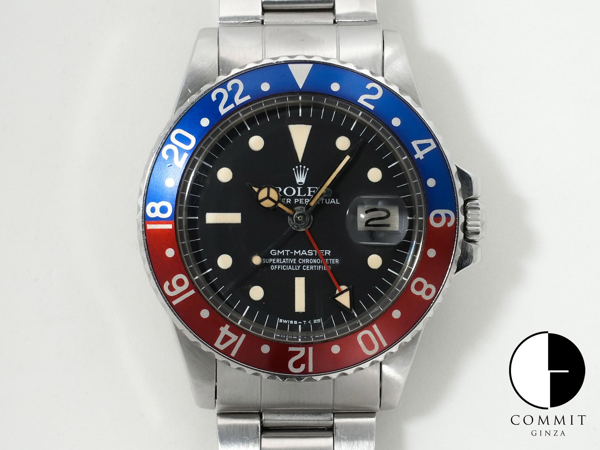 Pre-owned Rolex GMT-Master Ref. 1675 Stainless Steel Black Dial Oyster Bracelet q59taxh3