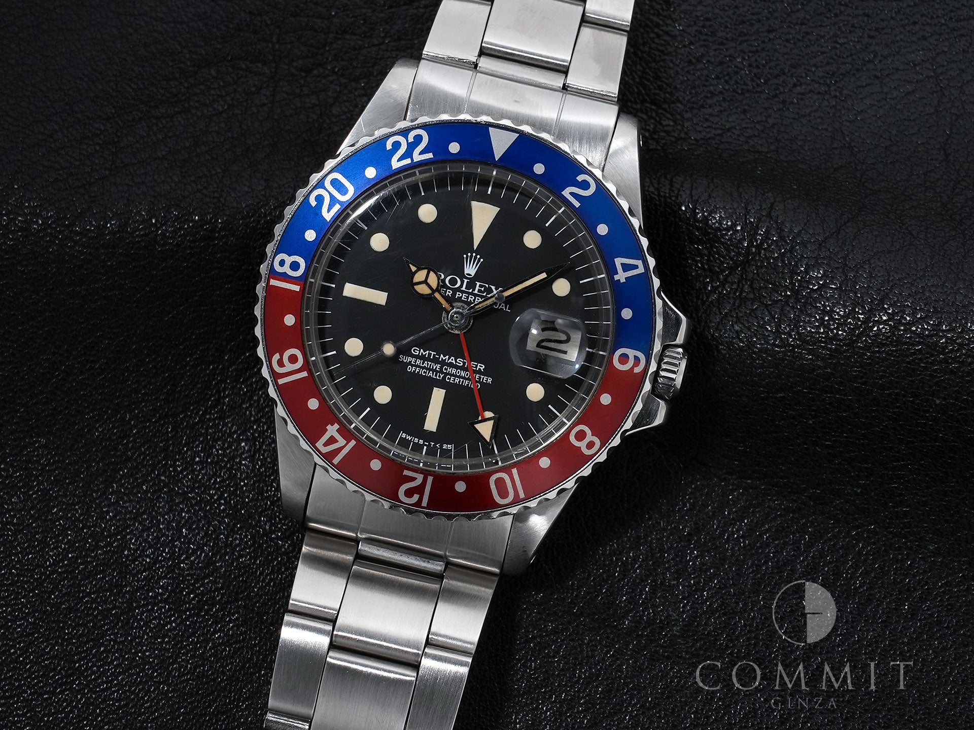 Pre-owned Rolex GMT-Master Ref. 1675 Stainless Steel Black Dial Oyster Bracelet q59taxh3