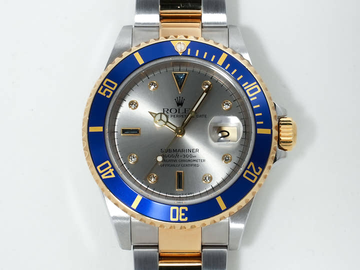 ロレックス サブマリーナー デイト Ref.16613SG ステンレススチール/イエローゴールド グレー文字盤 中古 iokz8rr4
