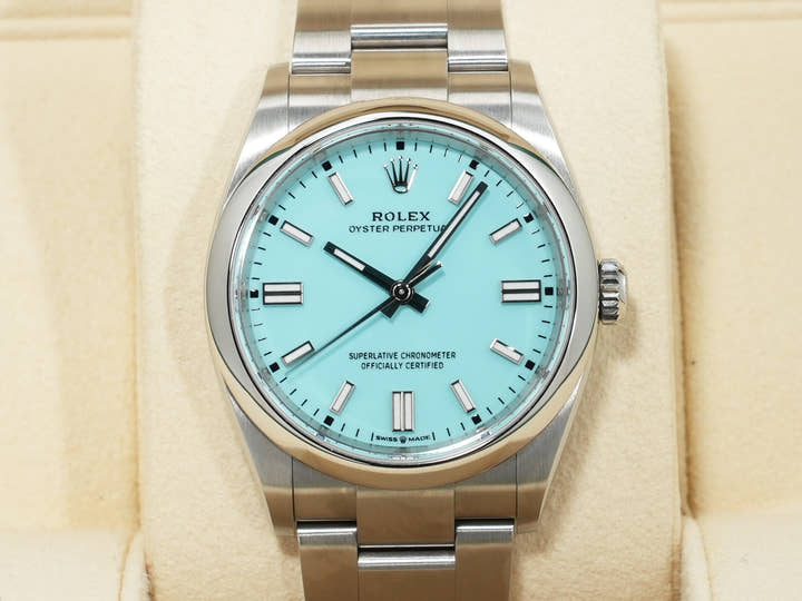 ロレックス オイスターパーペチュアル36 Ref.126000 ステンレススチール ターコイズ文字盤 中古 5wm3ws3y