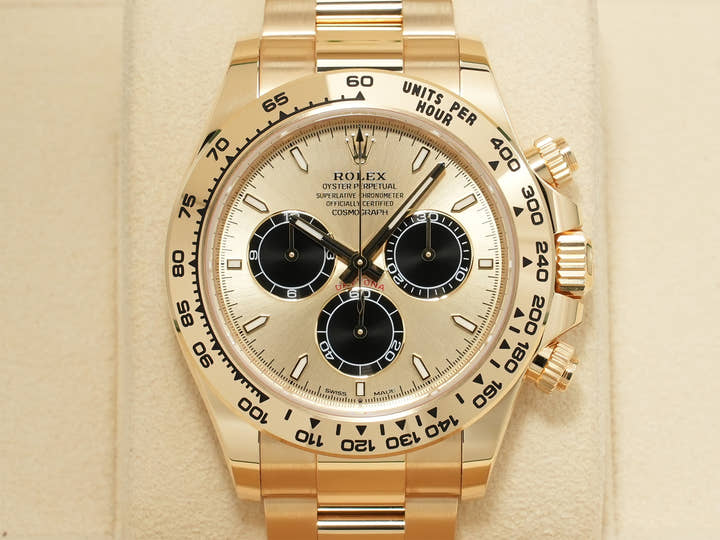 ロレックス デイトナ Ref.126508 イエローゴールド ゴールデンxブライトブラック文字盤 未使用 kdhzuk45