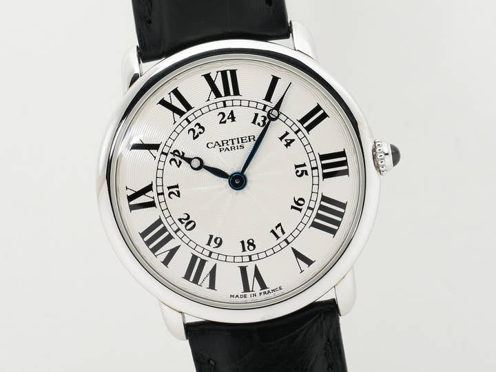 Cartier Ronde Louis Cartier LM Ref.W1528051 Platinum Silver Dial Pre-owned 2k44kxye
