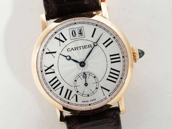 Cartier Rotonde de Cartier Large Date Ref. W1552751 Pink Gold Silver Dial Pre-owned 3q49tsnc