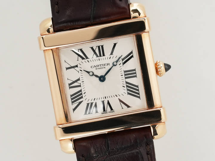 Cartier Tank Chinoise LM Ref.W1542451 Pink Gold Silver Dial Pre-owned ee2f37po