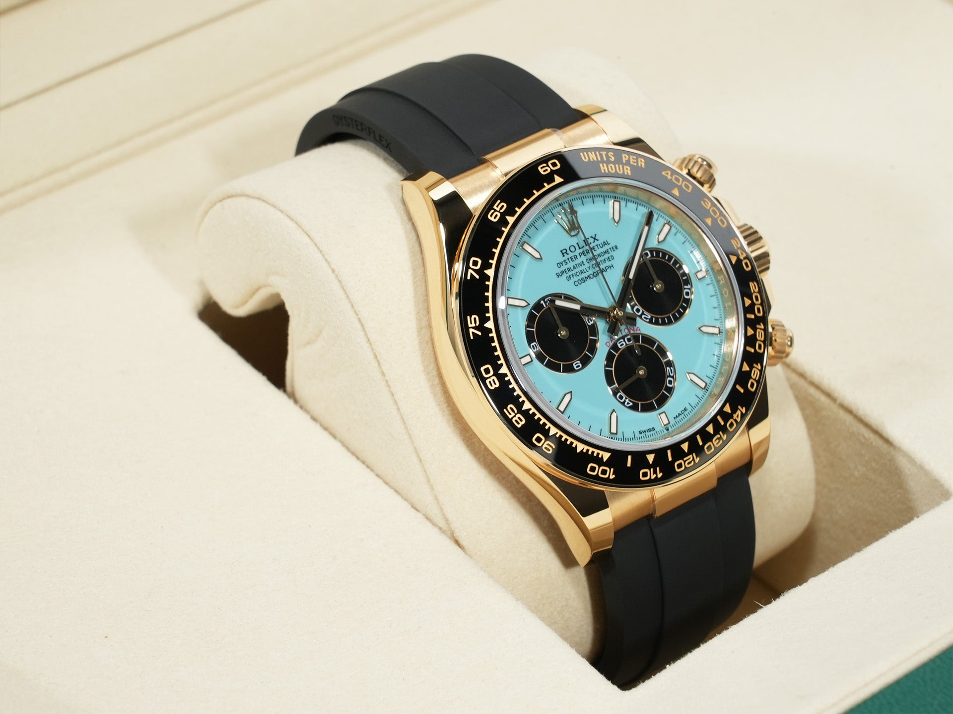 ロレックス デイトナ Ref.126518LN イエローゴールド ターコイズブルー文字盤 未使用 van4er6k