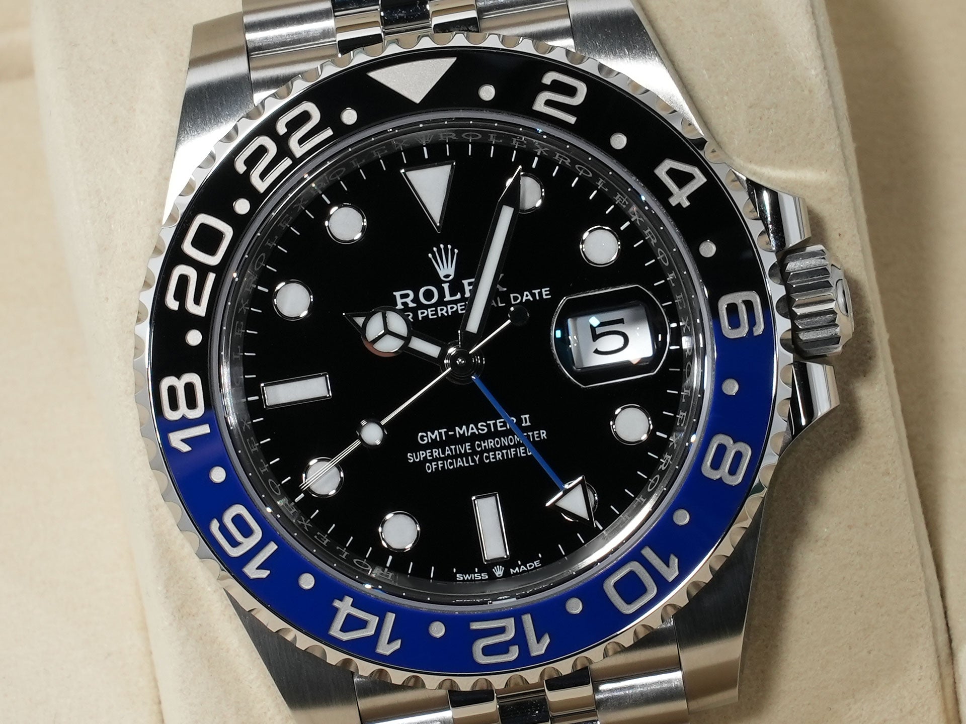 Rolex GMT-Master II Ref. 126710BLNR Stainless Steel Black Dial Jubilee Bracelet Excellent Condition 23crf892