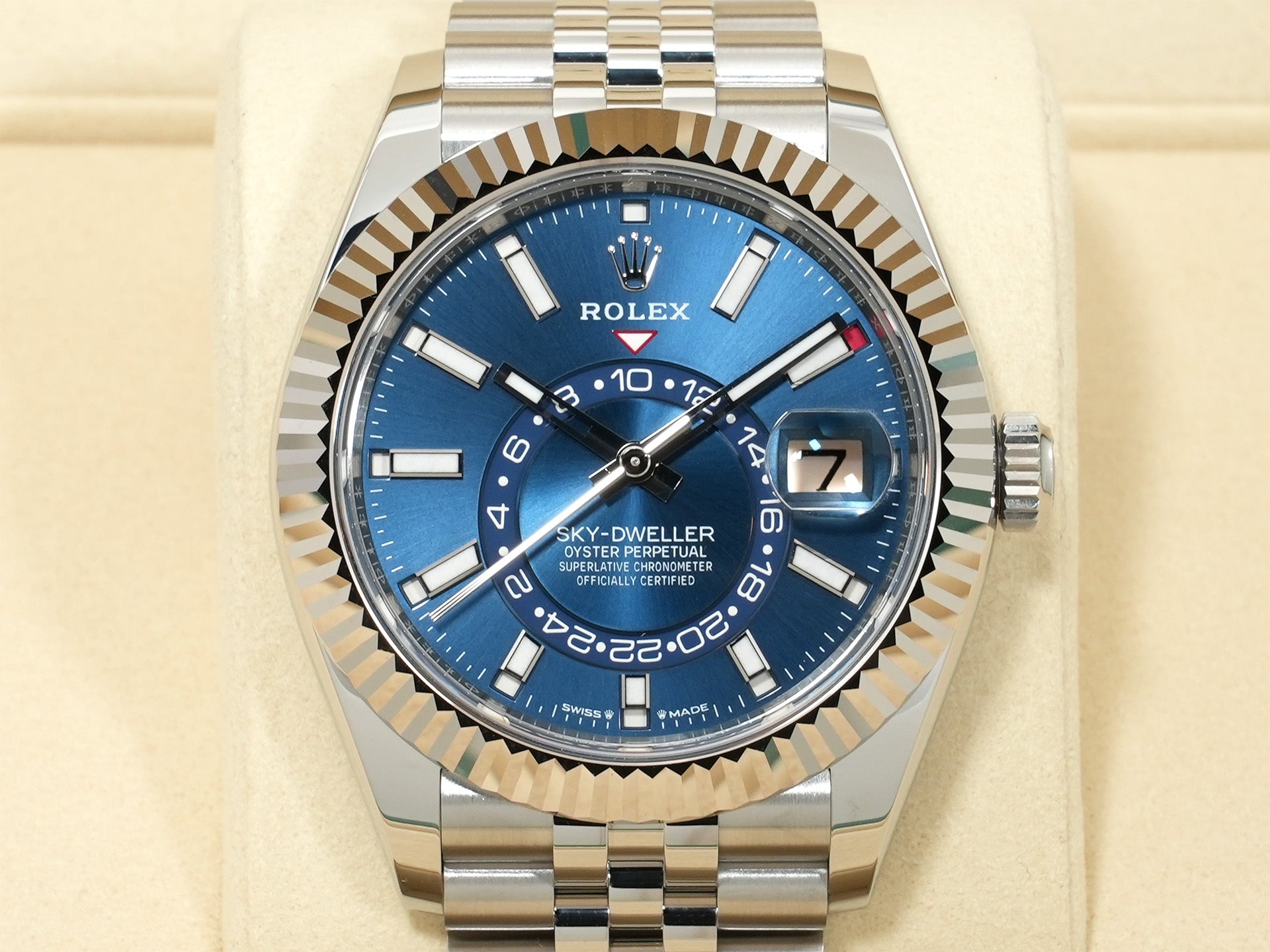 ロレックス スカイドゥエラー Ref.336934 ステンレススチール/ホワイトゴールド ブルー文字盤 ジュビリーブレスレット 未使用 u3vm4h48