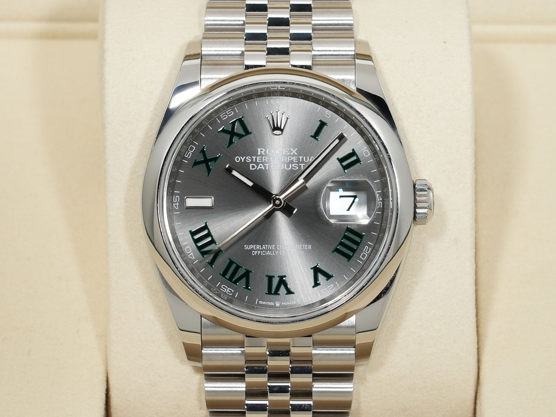 ロレックス デイトジャスト36 Ref.126200 ステンレススチール スレートローマン文字盤 ジュビリーブレスレット 極美品 66um2k6s