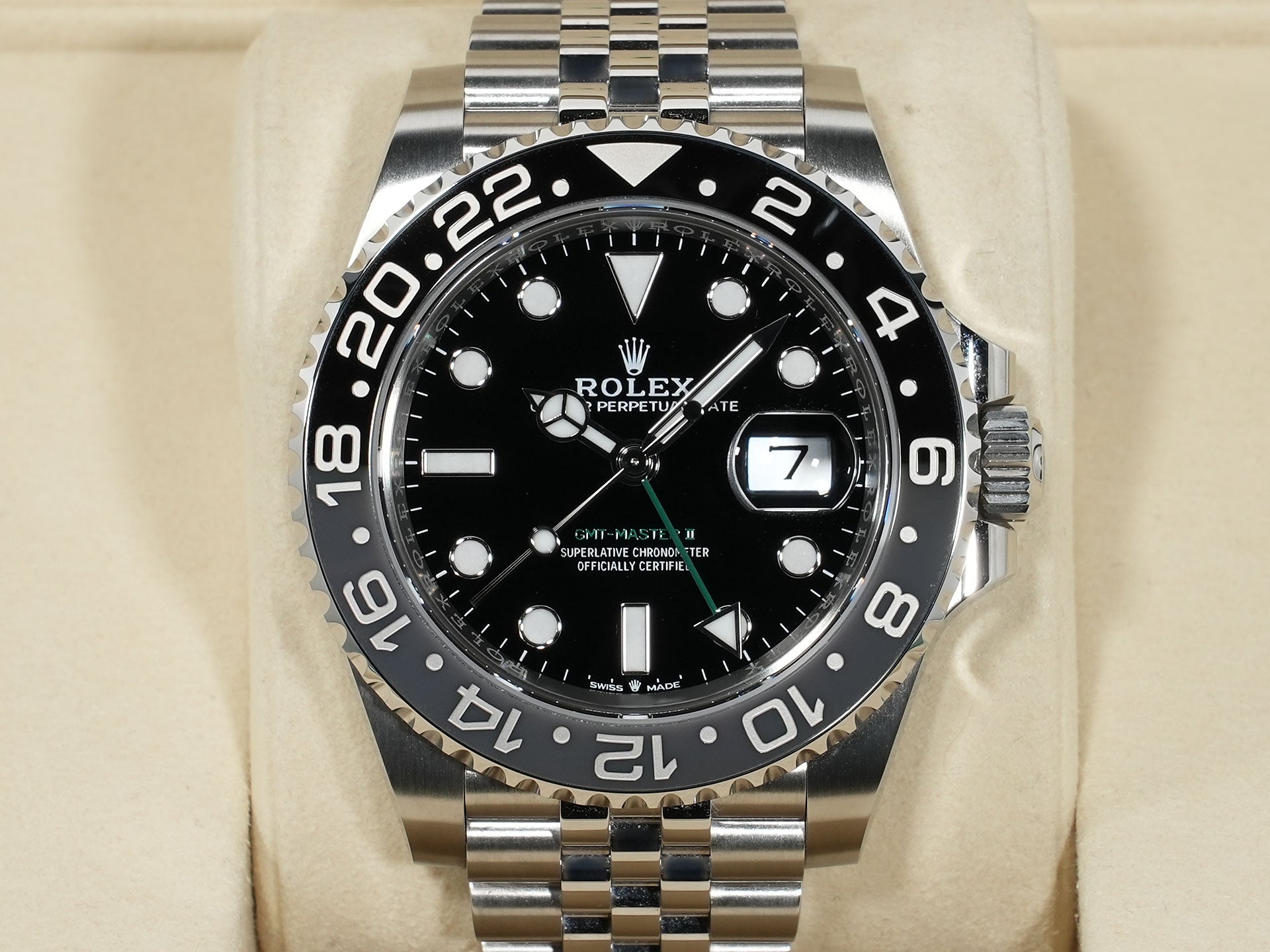 ロレックス GMTマスターII Ref.126710GRNR ステンレススチール ブラック文字盤 ジュビリーブレスレット 美品 ev37du55