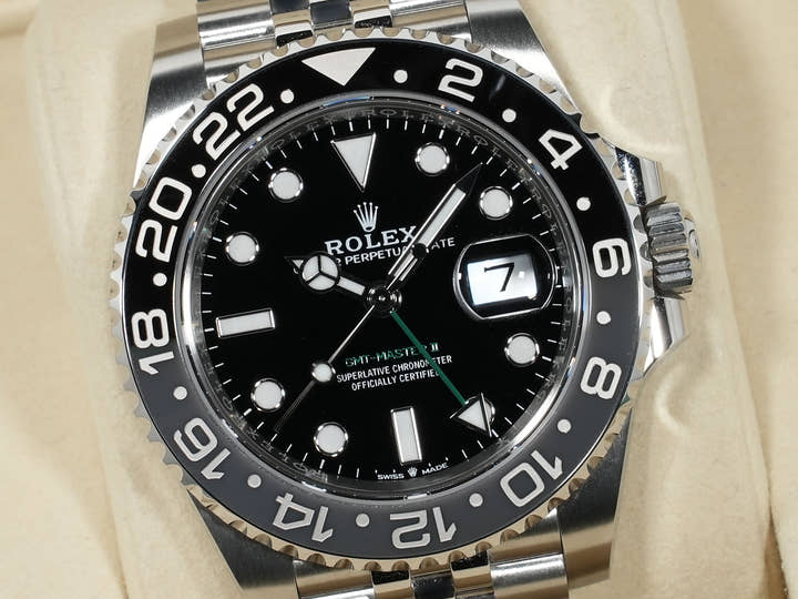 ロレックス GMTマスターII Ref.126710GRNR ステンレススチール ブラック文字盤 ジュビリーブレスレット 美品 ev37du55