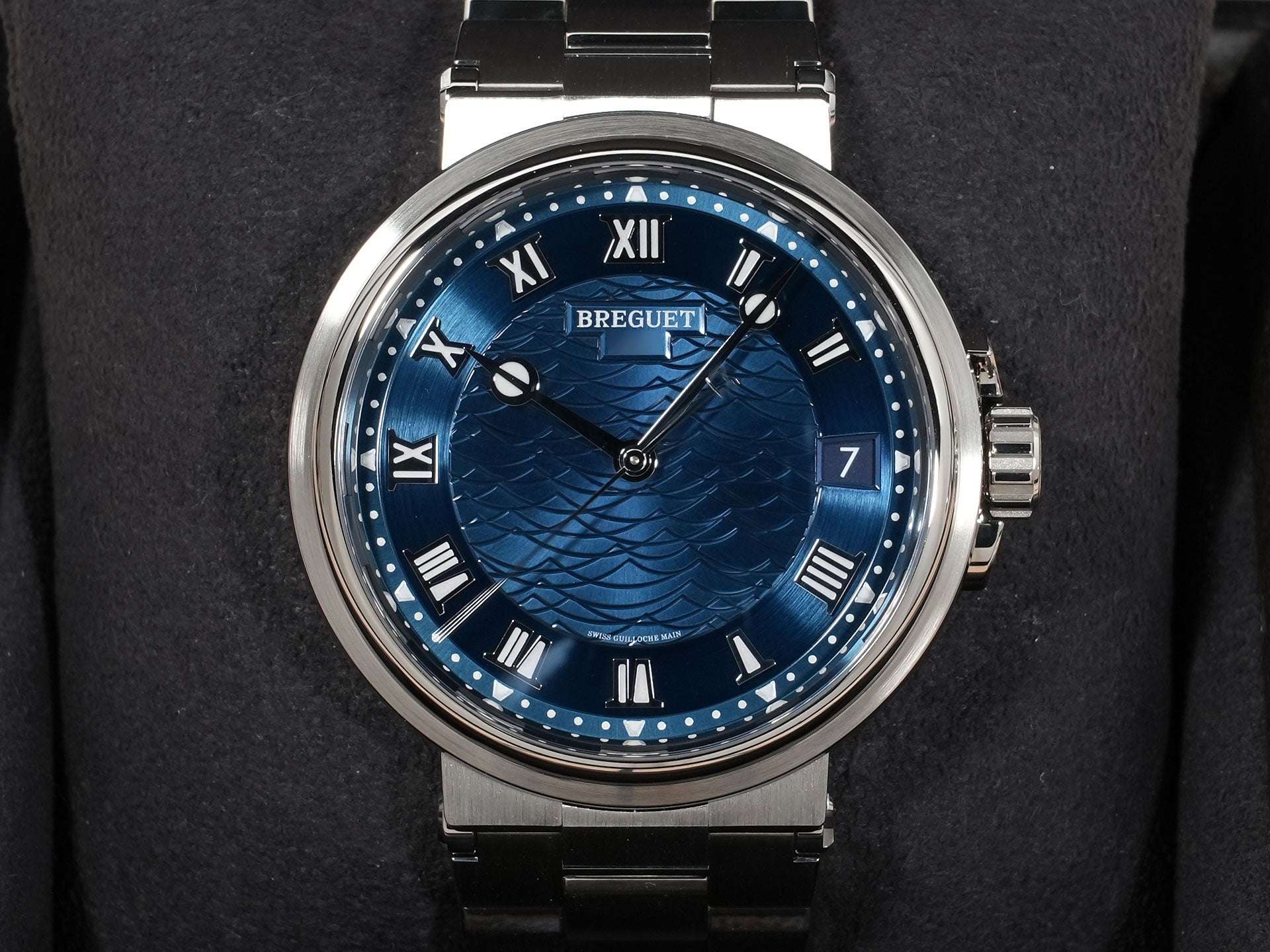 Breguet Marine Ref. 5517BB/Y2/BZ0 White Gold Blue Dial Excellent Condition ksd9geh8