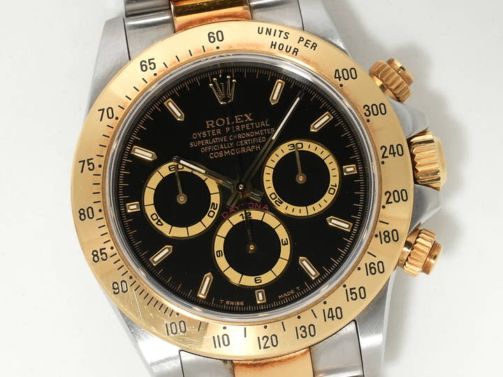 Pre-owned Rolex Daytona El Primero Ref. 16523 Stainless Steel/Yellow Gold Black Dial c5tg8jq9