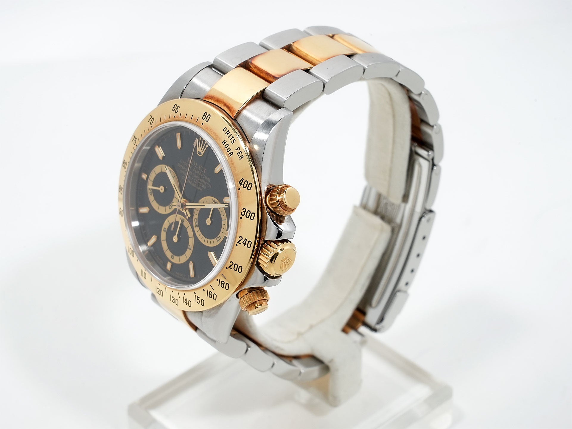 Pre-owned Rolex Daytona El Primero Ref. 16523 Stainless Steel/Yellow Gold Black Dial c5tg8jq9