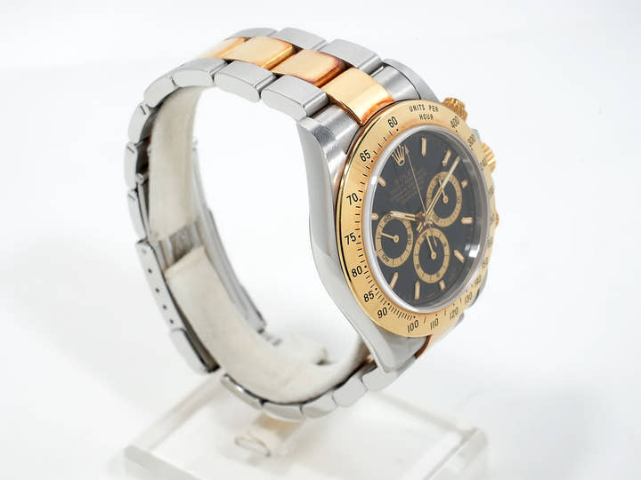 Pre-owned Rolex Daytona El Primero Ref. 16523 Stainless Steel/Yellow Gold Black Dial c5tg8jq9