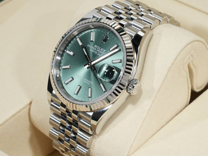 ロレックス デイトジャスト36 Ref.126234 ステンレススチール/ホワイトゴールド ミントグリーン文字盤 ジュビリーブレスレット 未使用 syqphj6d
