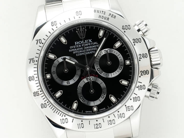 ロレックス デイトナ Ref.116520 ステンレススチール ブラック文字盤 美品 rk6j39n3