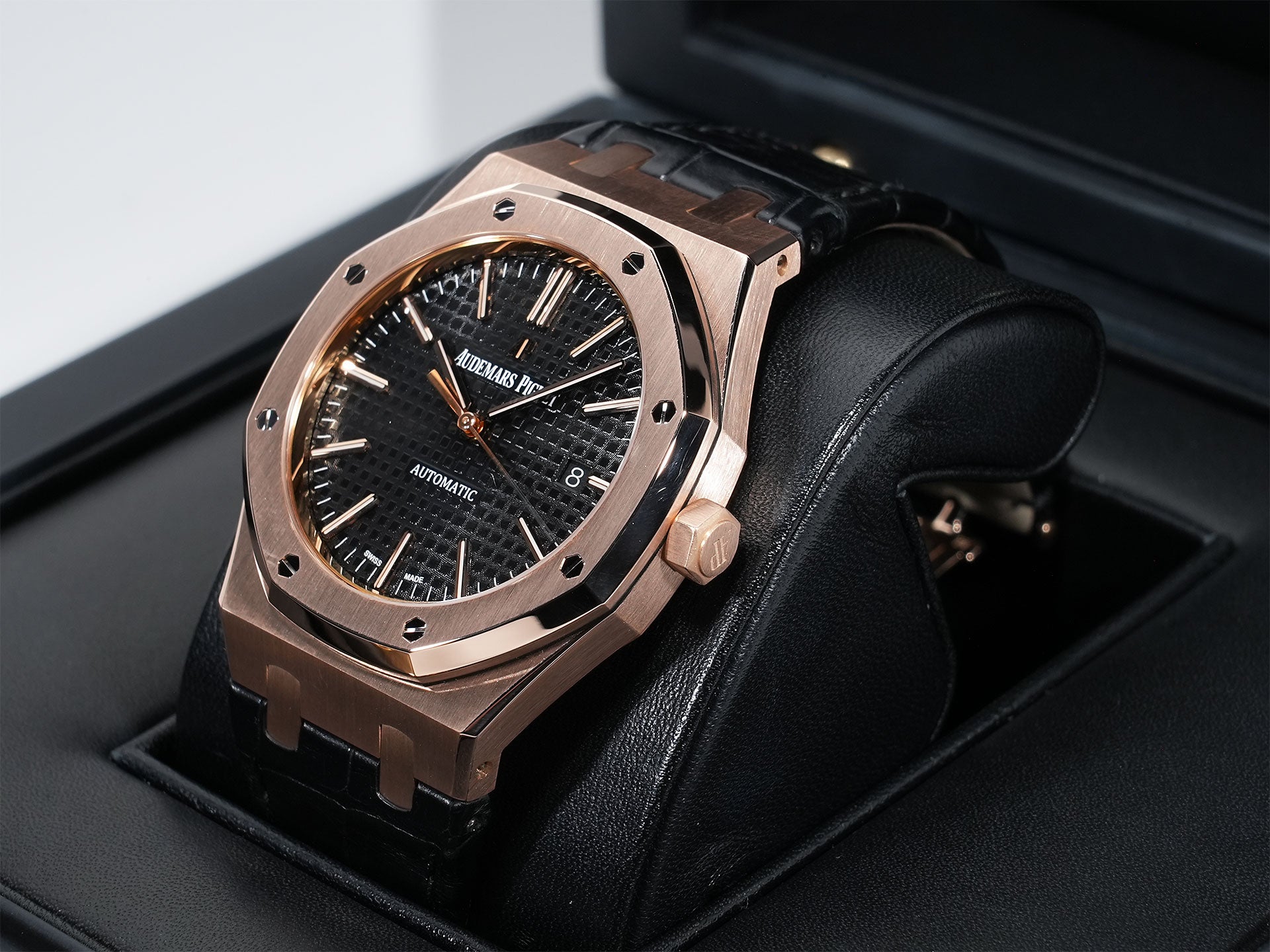 オーデマピゲ ロイヤルオーク Ref.15400OR.OO.D002CR.01 ピンクゴールド ブラック文字盤 美品 5b4i2fis