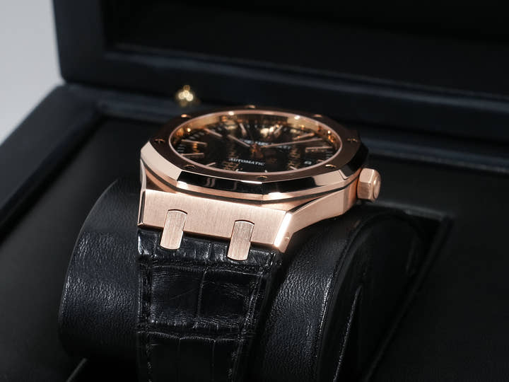オーデマピゲ ロイヤルオーク Ref.15400OR.OO.D002CR.01 ピンクゴールド ブラック文字盤 美品 5b4i2fis