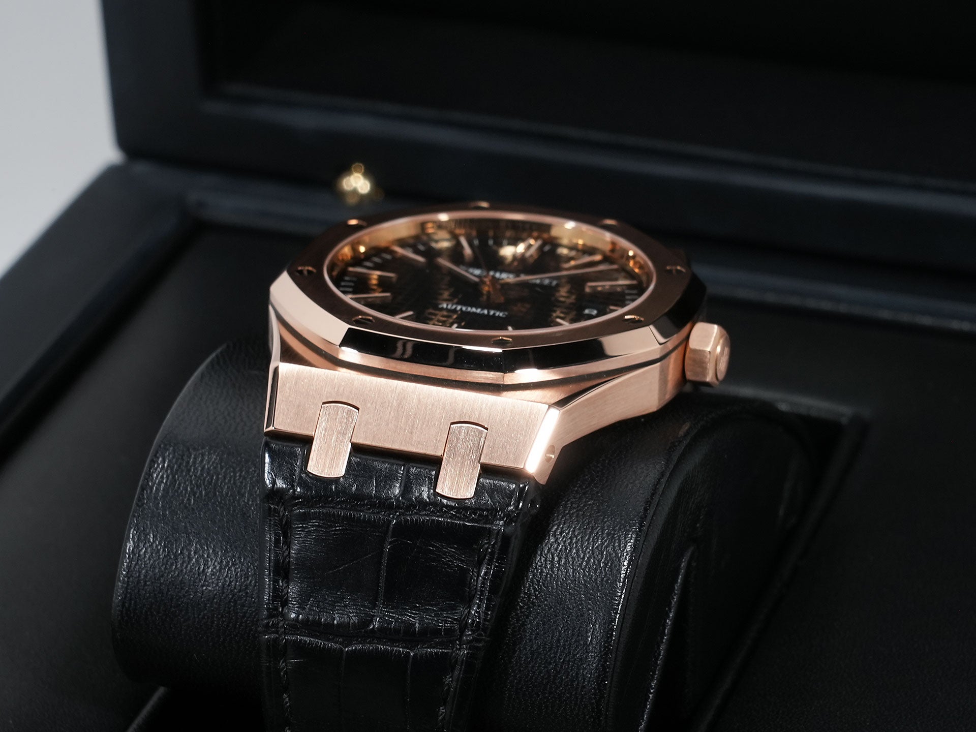 オーデマピゲ ロイヤルオーク Ref.15400OR.OO.D002CR.01 ピンクゴールド ブラック文字盤 美品 5b4i2fis