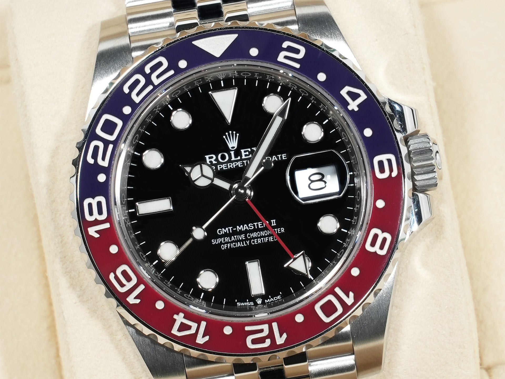 ロレックス GMTマスターII Ref.126710BLRO ステンレススチール ブラック文字盤 ジュビリーブレスレット 美中古 mctdg3mb