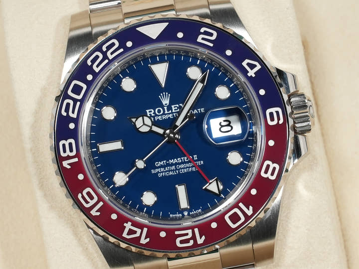 ロレックス GMTマスターII Ref.126719BLRO ホワイトゴールド ミッドナイトブルー文字盤 オイスターブレスレット 美中古 nfico7u9