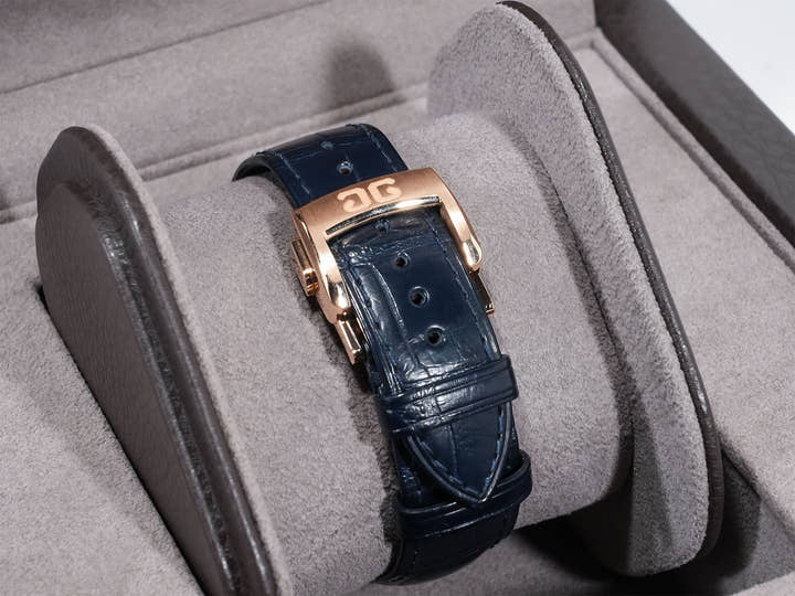 グラスヒュッテオリジナル パナマティック ルナ Ref.1-90-02-11-35-61 レッドゴールド ブルー文字盤 中古 jufxy2ab