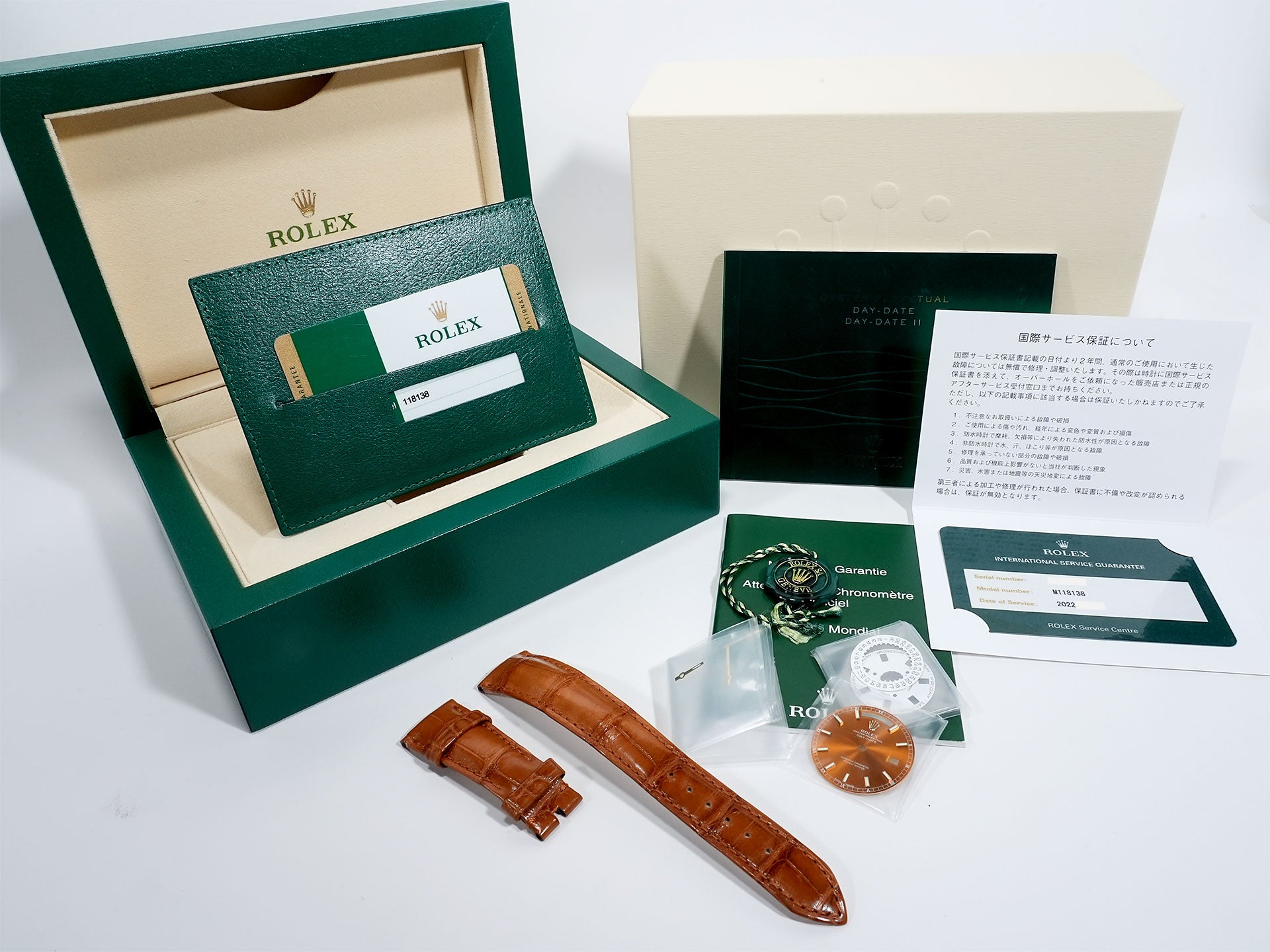 ロレックス デイデイト36 Ref.118138 イエローゴールド グリーンアラビアxパヴェダイヤ文字盤 美中古 5jn4vv93