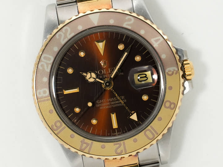 ロレックス GMTマスター Ref.1675/3 ステンレススチール/イエローゴールド ブラック文字盤 オイスターブレスレット 中古 3rf35fkh