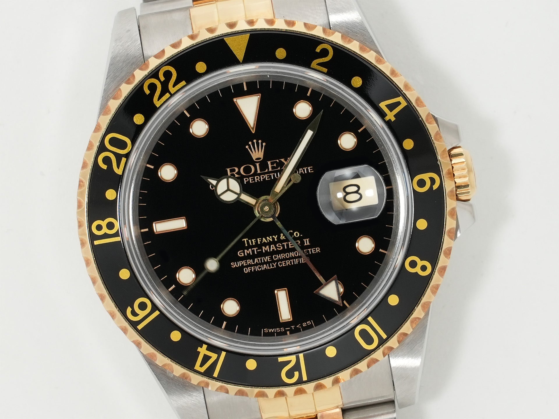 ロレックス GMTマスターII TIFFANY&CO. Ref.16713 ステンレススチール/イエローゴールド ブラック文字盤 美中古 vjff9ry7