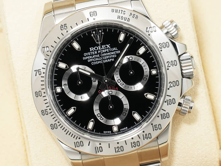 Rolex Daytona Ref. 116520 Stainless Steel Black Dial Excellent Condition Pre-Owned q2x4sp7a