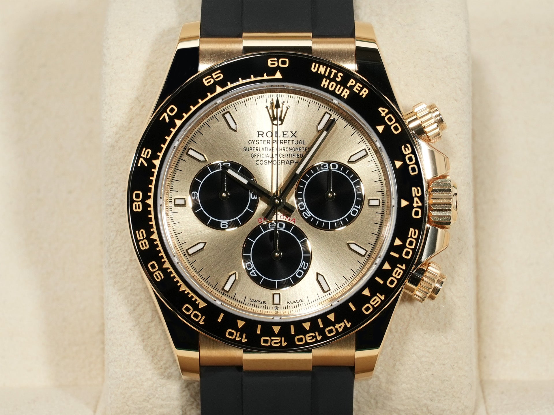 Rolex Daytona Ref. 126518LN Yellow Gold with Golden and Bright Black Dial, Unused, kyc5scp6