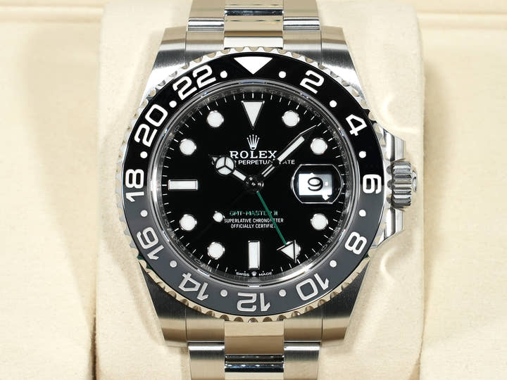 Rolex GMT-Master II Ref. 126710GRNR Stainless Steel Black Dial Oyster Bracelet Unused u2tig4s8