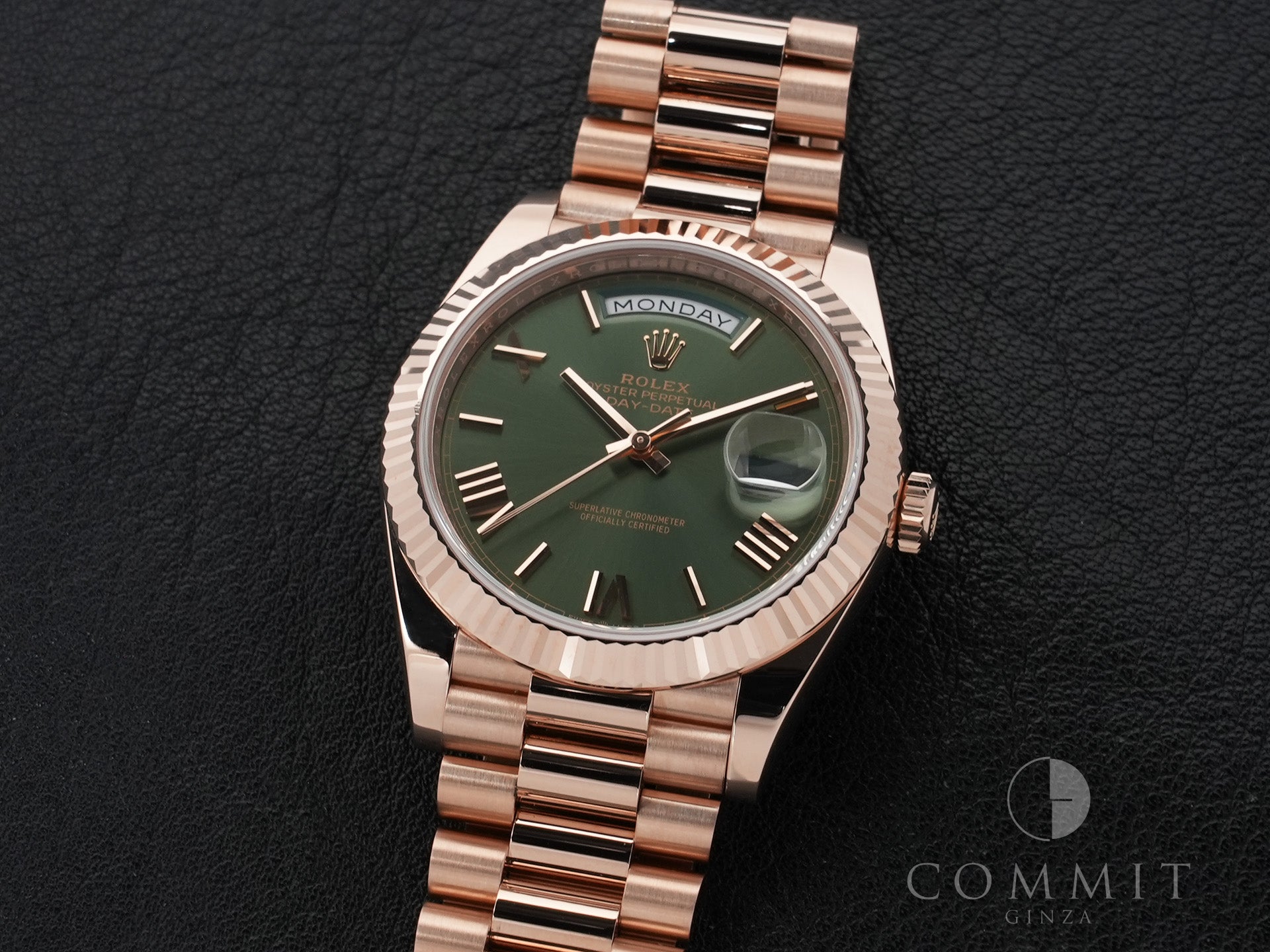 ロレックス デイデイト40 Ref.228235 エバーローズゴールド オリーブグリーン文字盤 美中古 2gmf5vkx