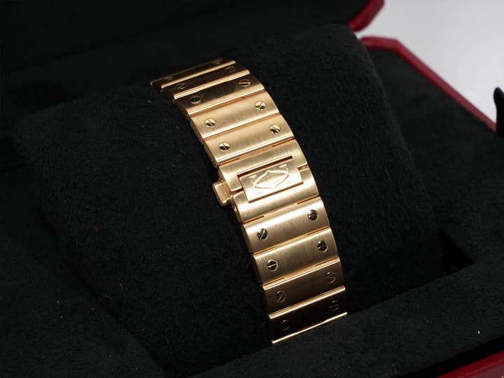 カルティエ サントス ドゥ カルティエ Ref.WGSA0095 イエローゴールド スモーキーブラウン文字盤 美中古 unk8dty2