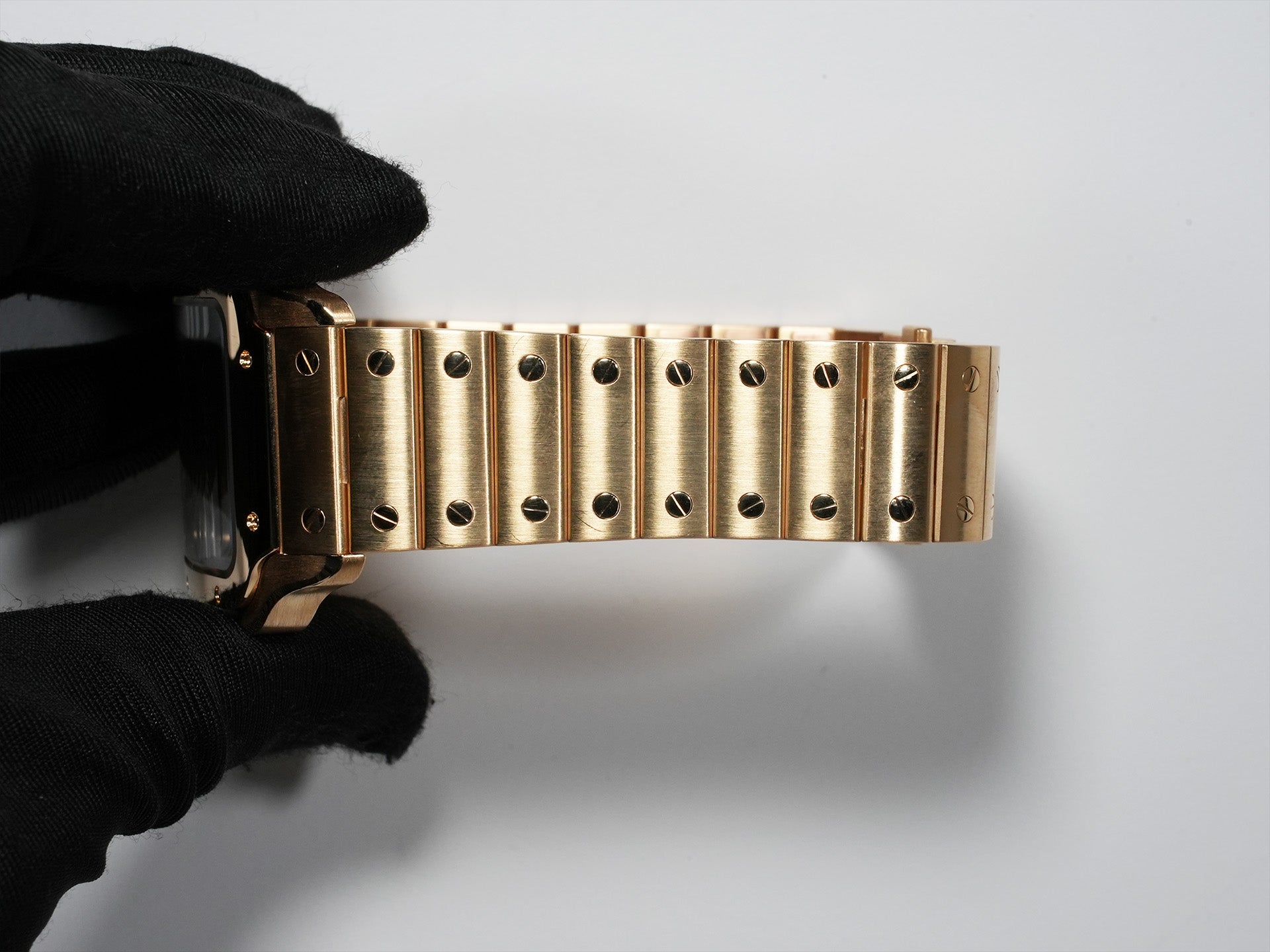 カルティエ サントス ドゥ カルティエ Ref.WGSA0095 イエローゴールド スモーキーブラウン文字盤 美中古 unk8dty2