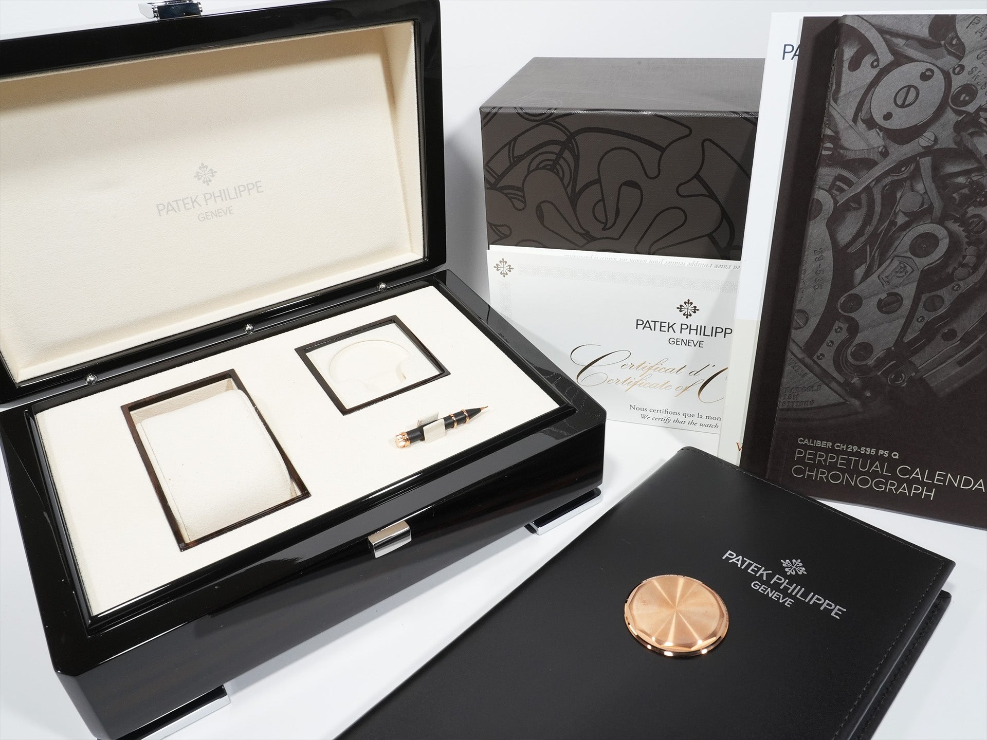 Patek Philippe Perpetual Calendar Chronograph Ref. 5270/1R-001 Rose Gold Ebony Black Soleil Dial Excellent Condition gpwqjeac