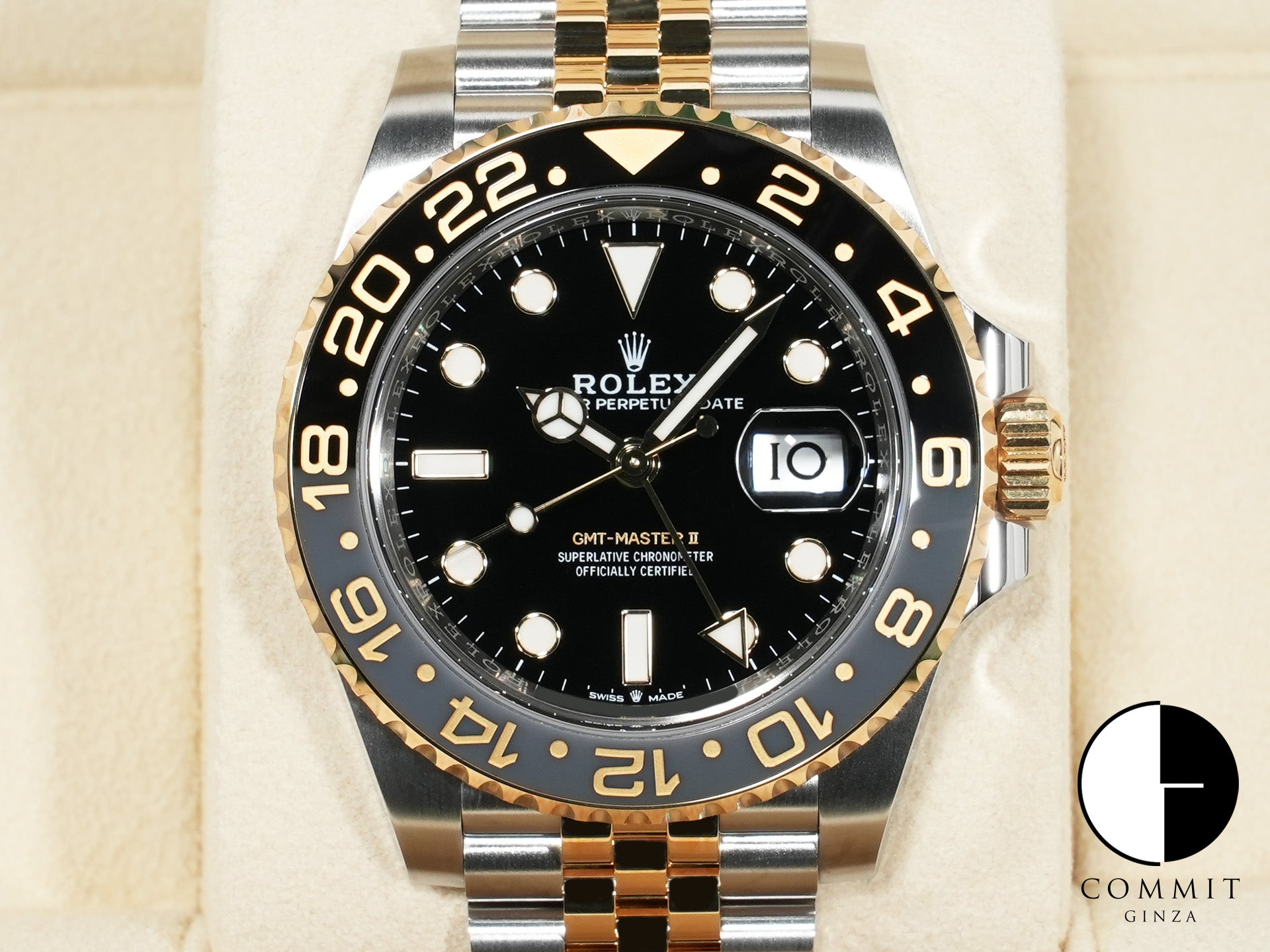 ロレックス GMTマスターII Ref.126713GRNR ステンレススチール/イエローゴールド ブラック文字盤 ジュビリーブレスレット 美品 rppwmkgk