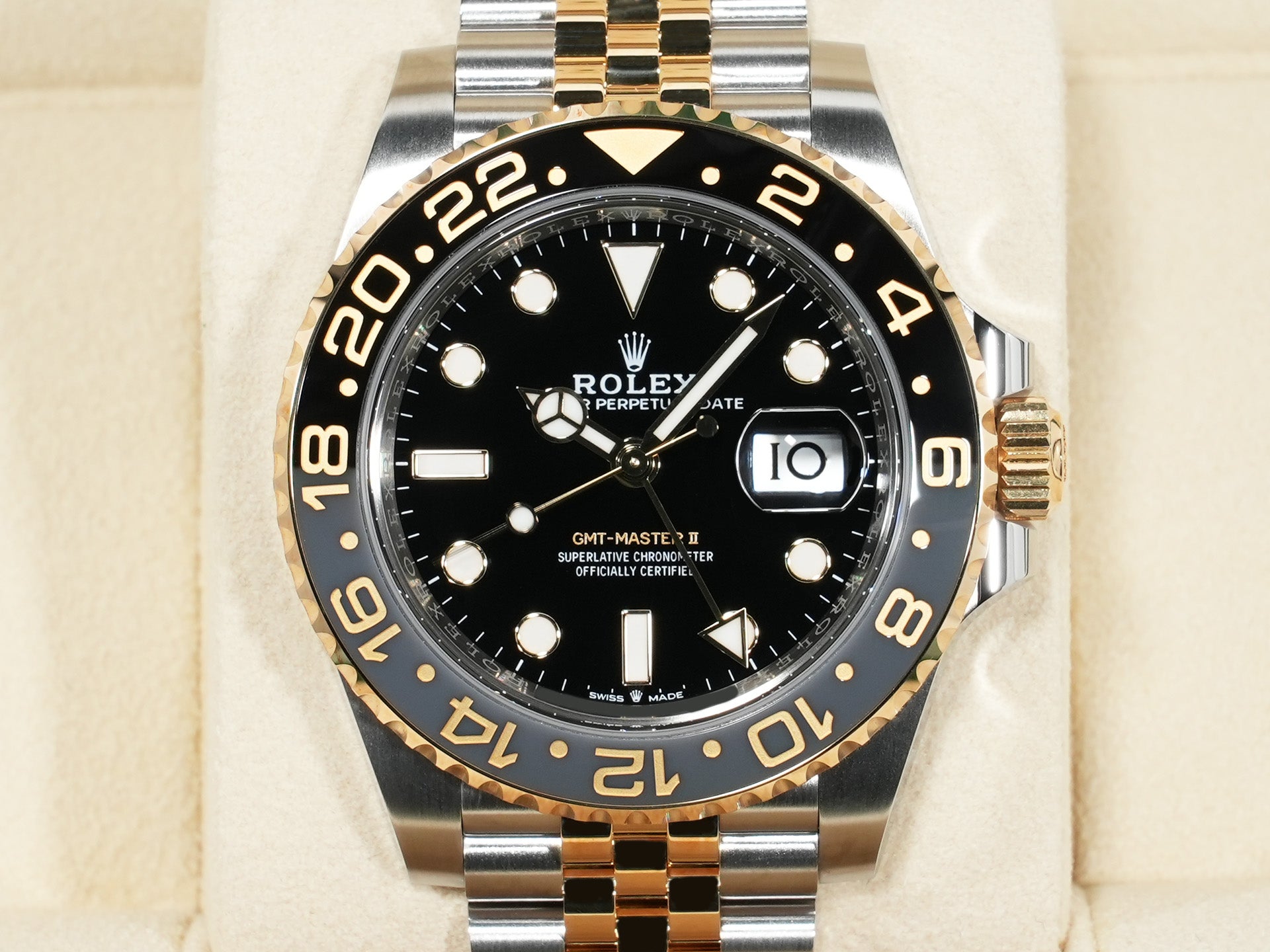 ロレックス GMTマスターII Ref.126713GRNR ステンレススチール/イエローゴールド ブラック文字盤 ジュビリーブレスレット 美品 rppwmkgk