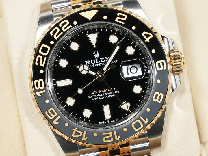 ロレックス GMTマスターII Ref.126713GRNR ステンレススチール/イエローゴールド ブラック文字盤 ジュビリーブレスレット 美品 rppwmkgk