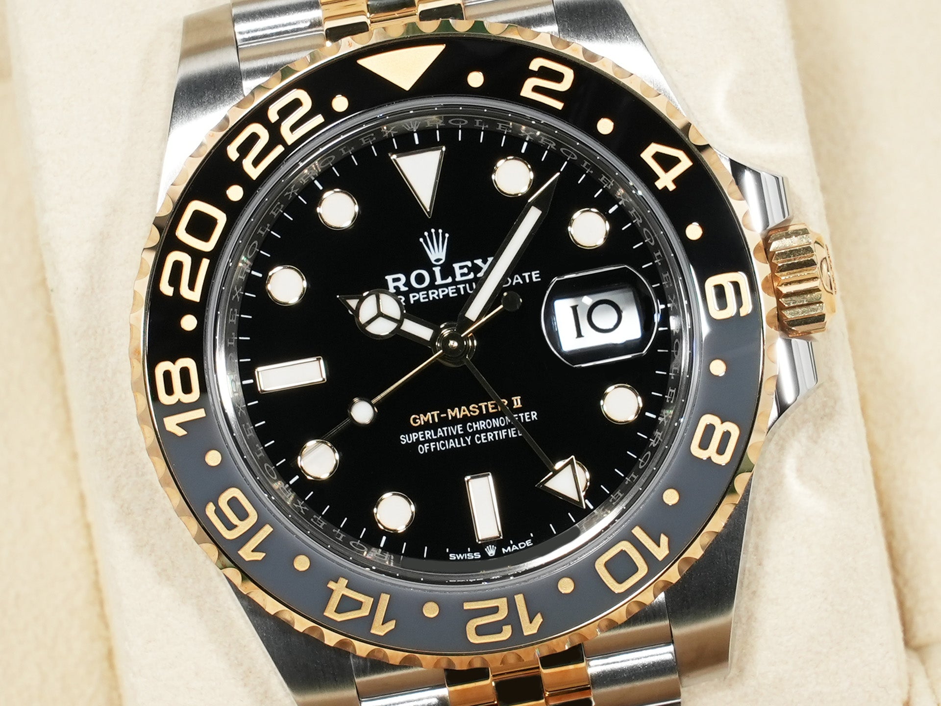 ロレックス GMTマスターII Ref.126713GRNR ステンレススチール/イエローゴールド ブラック文字盤 ジュビリーブレスレット 美品 rppwmkgk