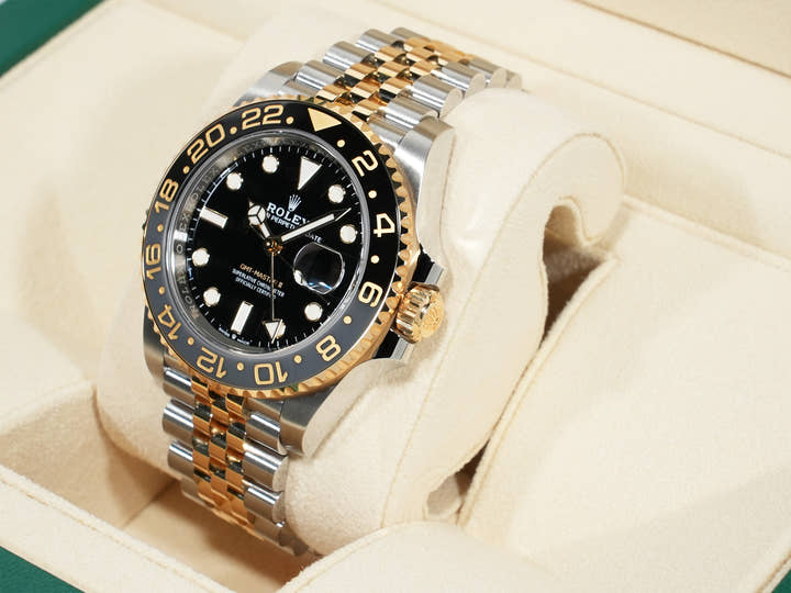 ロレックス GMTマスターII Ref.126713GRNR ステンレススチール/イエローゴールド ブラック文字盤 ジュビリーブレスレット 美品 rppwmkgk
