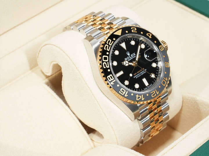 ロレックス GMTマスターII Ref.126713GRNR ステンレススチール/イエローゴールド ブラック文字盤 ジュビリーブレスレット 美品 rppwmkgk