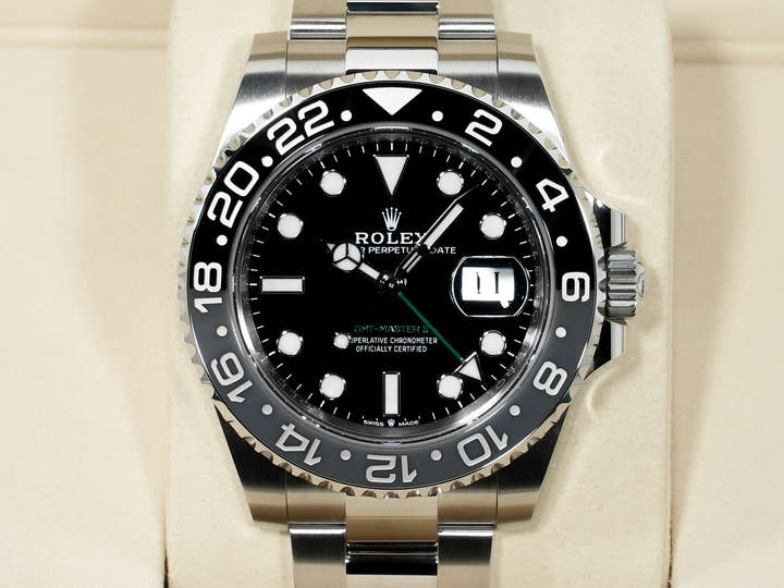 Rolex GMT-Master II Ref. 126710GRNR Stainless Steel Black Dial Oyster Bracelet Unused djenpgm3