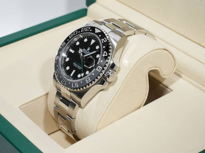 Rolex GMT-Master II Ref. 126710GRNR Stainless Steel Black Dial Oyster Bracelet Unused djenpgm3