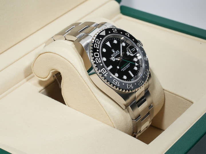 Rolex GMT-Master II Ref. 126710GRNR Stainless Steel Black Dial Oyster Bracelet Unused djenpgm3