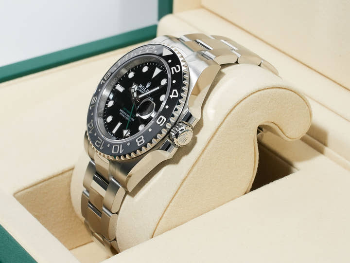 Rolex GMT-Master II Ref. 126710GRNR Stainless Steel Black Dial Oyster Bracelet Unused qsf495se