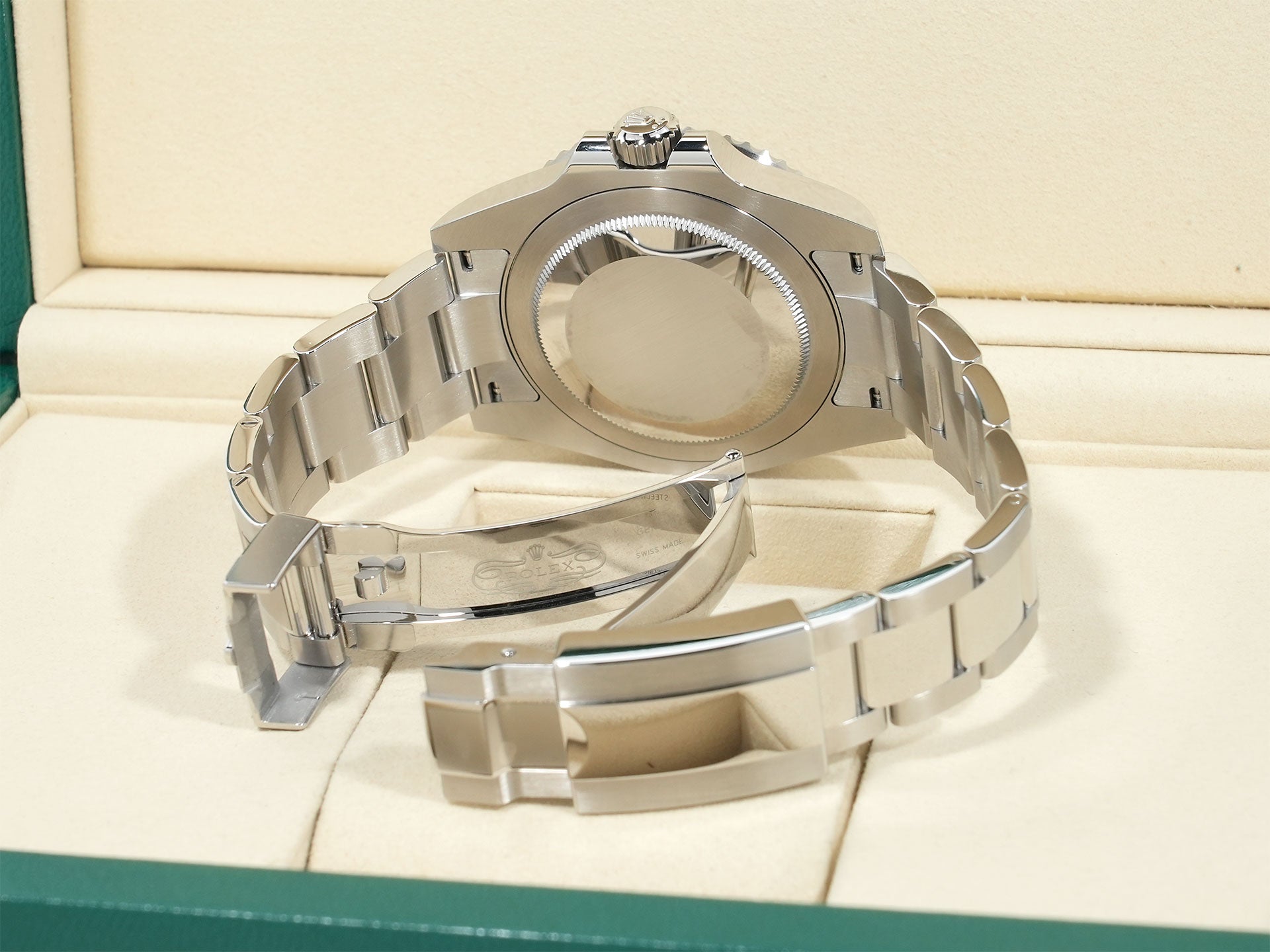 Rolex GMT-Master II Ref. 126710GRNR Stainless Steel Black Dial Oyster Bracelet Unused qsf495se