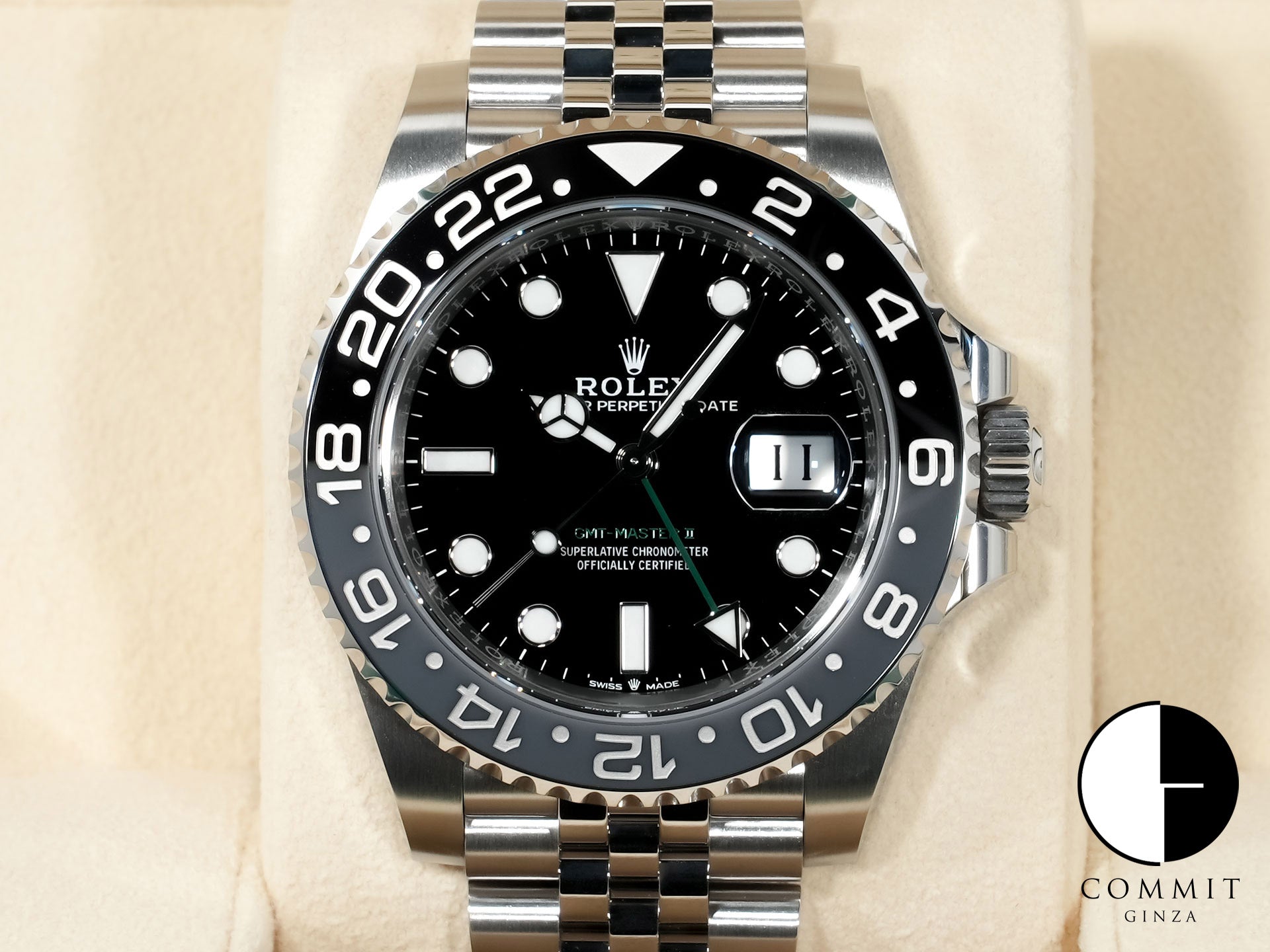 Rolex GMT-Master II Ref. 126710GRNR Stainless Steel Black Dial Jubilee Bracelet Unused 2qmr4fwt