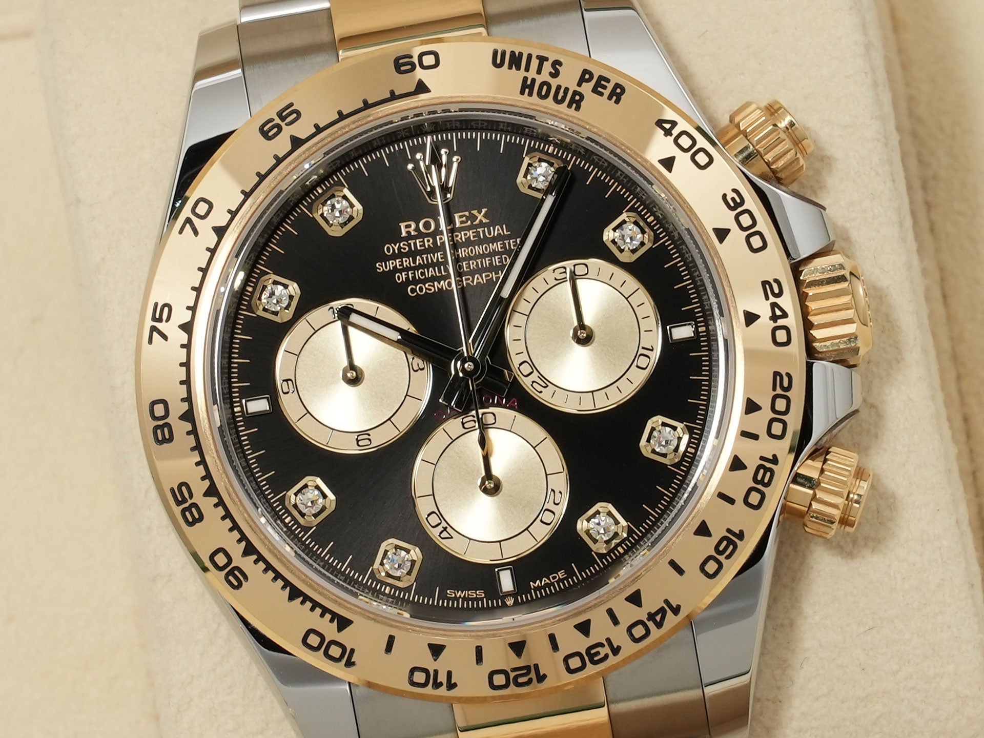 ロレックス デイトナ Ref.126503G ステンレススチール/イエローゴールド ブラックxゴールデンx8Pダイヤ文字盤 中古 wxiyhapz