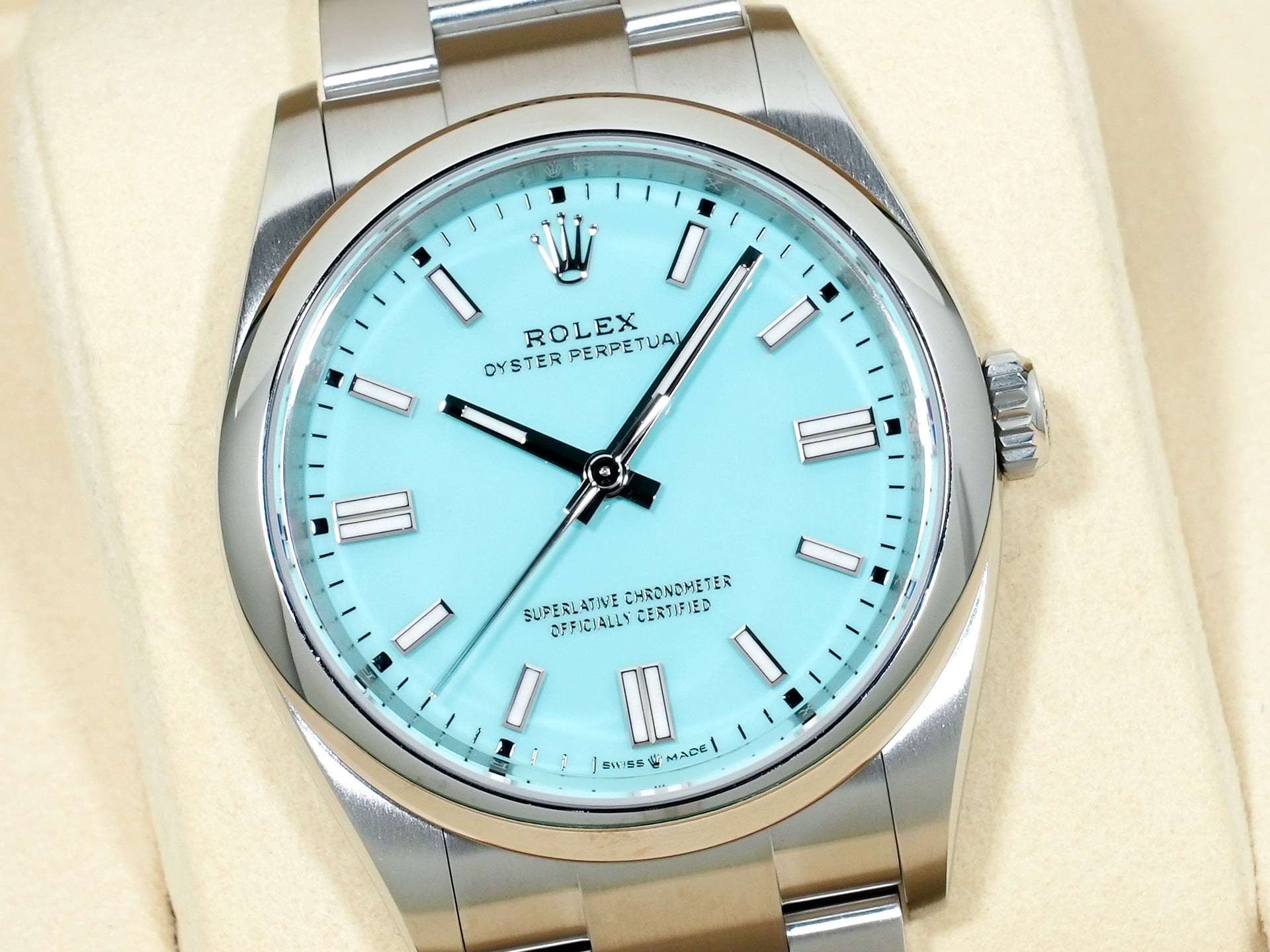 ロレックス オイスターパーペチュアル36 Ref.126000 ステンレススチール ターコイズ文字盤 未使用 xfv79h49